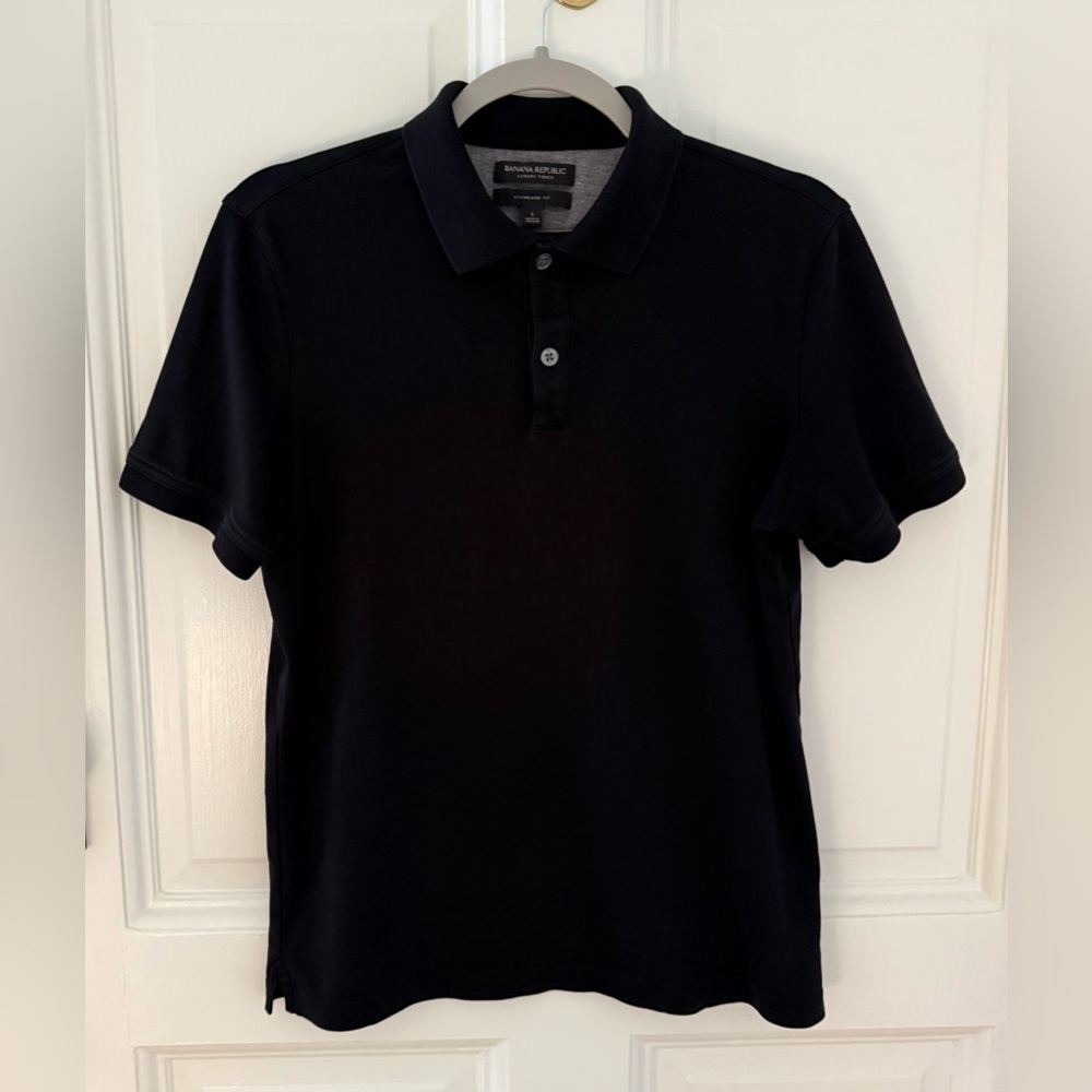 Banana Republic S Luxury Touch Standard Fit Polo Black